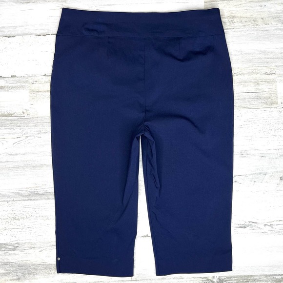 Chico’s Perfect Stretch Pedal Pusher Pants Navy Blue Women's Size S - Picture 9 of 12